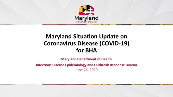 maryland situation update on coronavirus disease