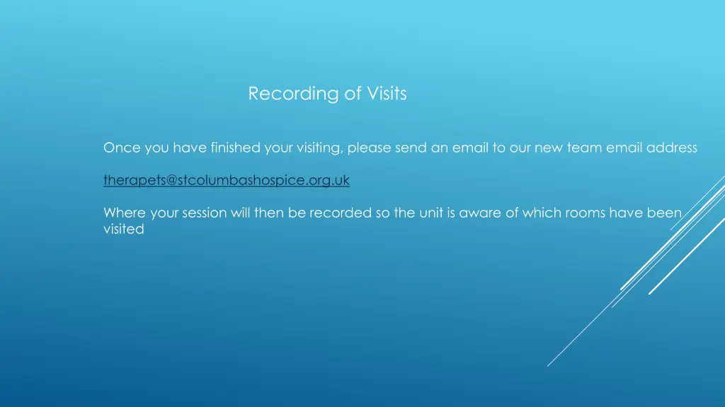 recording of visits