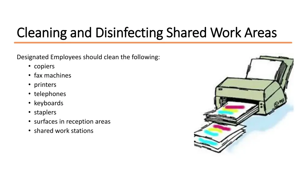 cleaning and disinfecting shared work areas