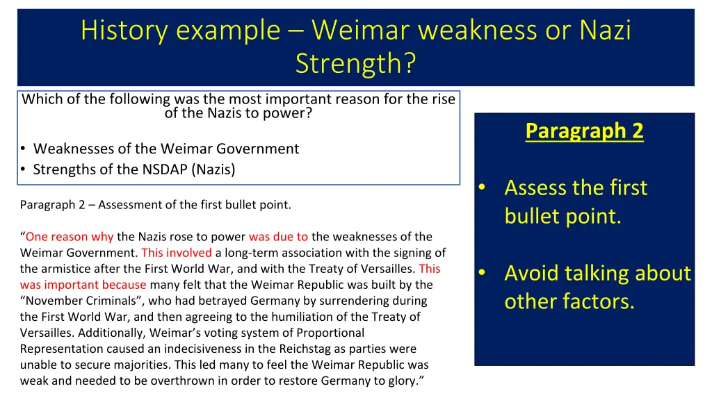 history example weimar weakness or nazi strength 2