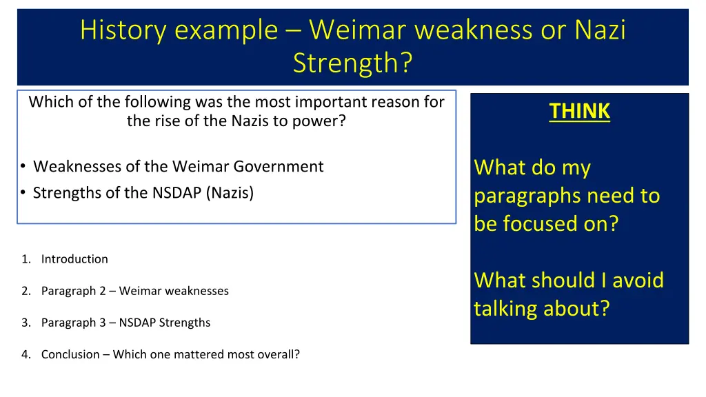 history example weimar weakness or nazi strength