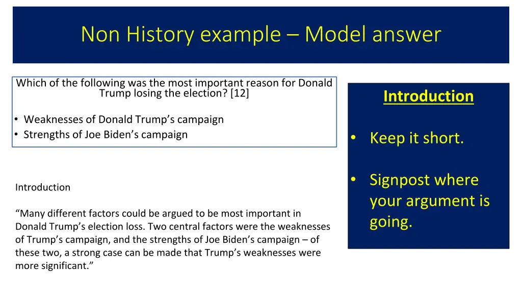 non history example model answer