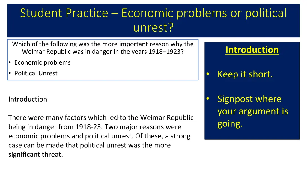 student practice economic problems or political 1