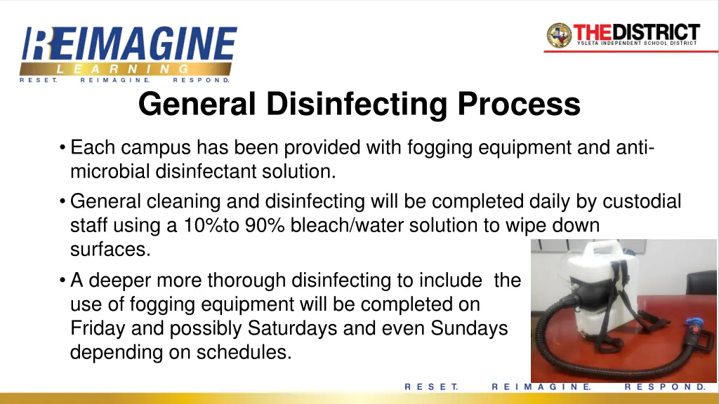 general disinfecting process