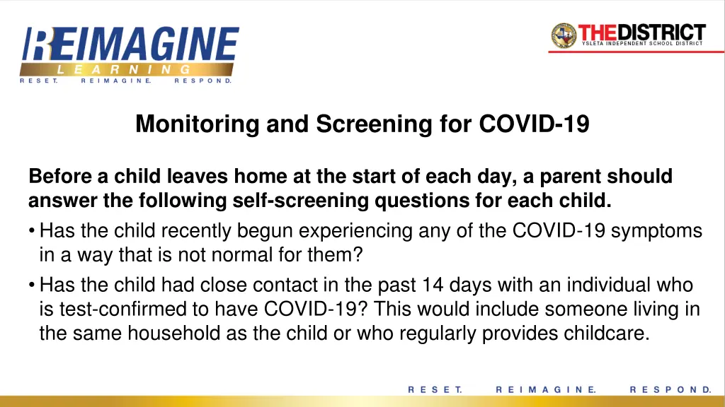 monitoring and screening for covid 19