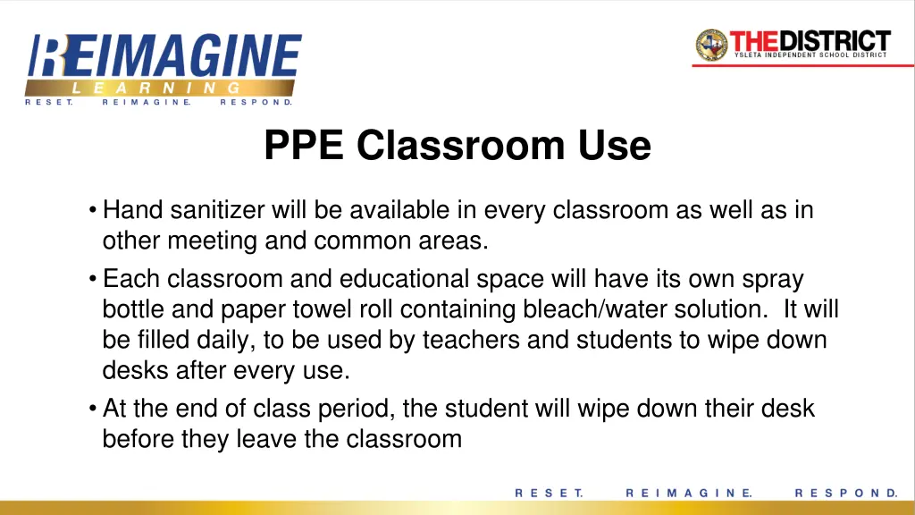 ppe classroom use