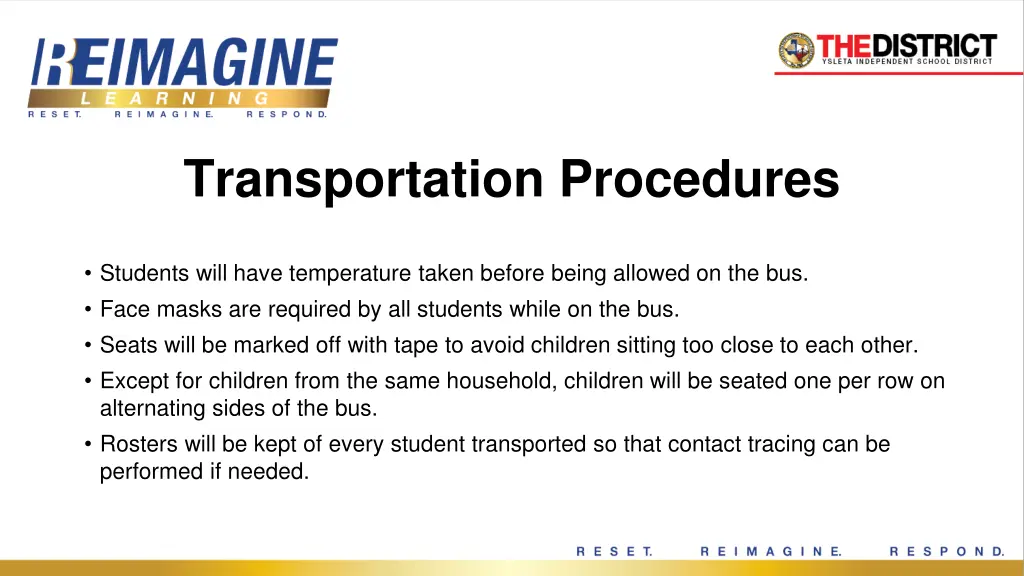 transportation procedures