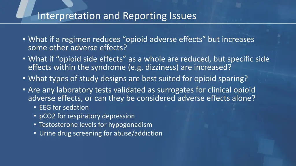 interpretation and reporting issues