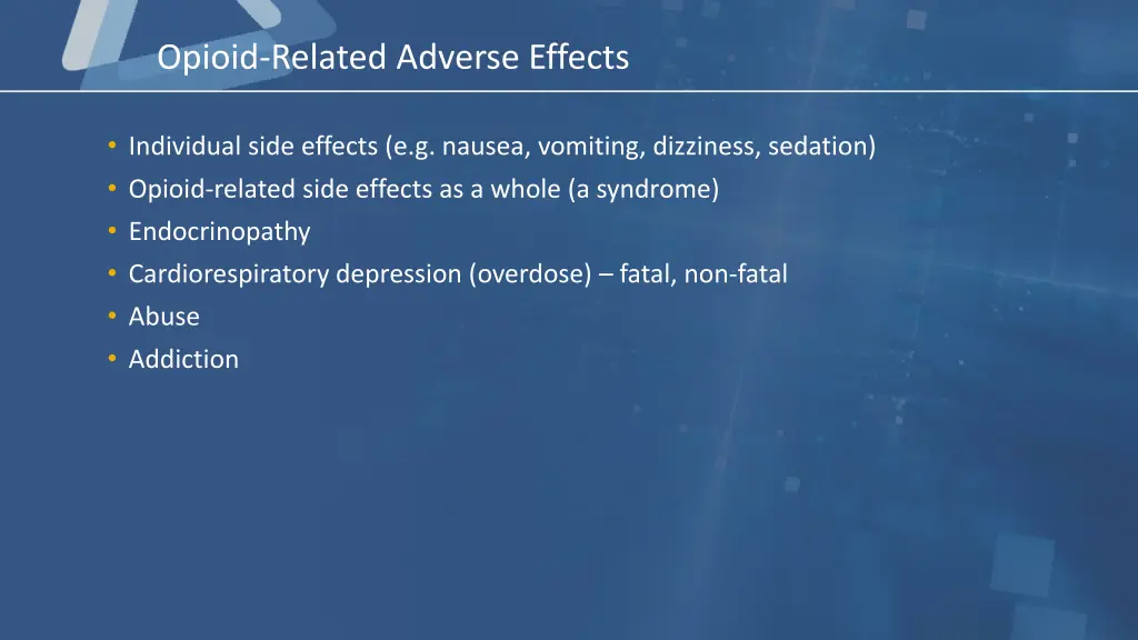 opioid related adverse effects