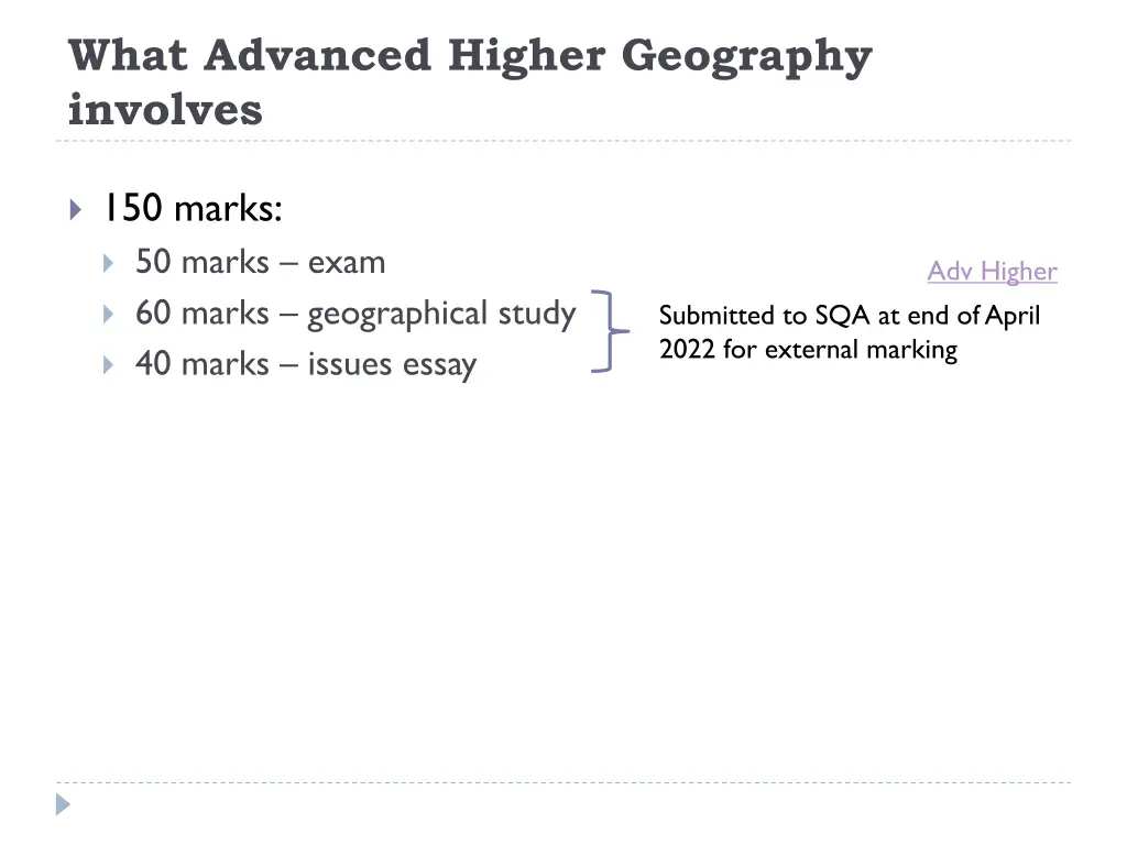 what advanced higher geography involves