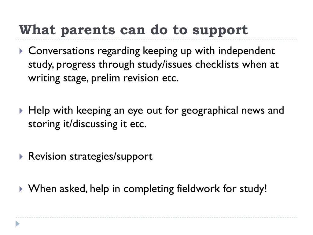 what parents can do to support