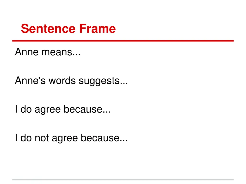 sentence frame 2