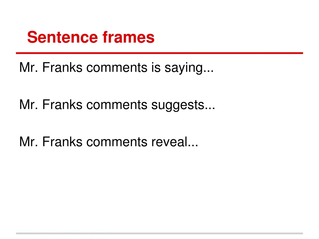 sentence frames