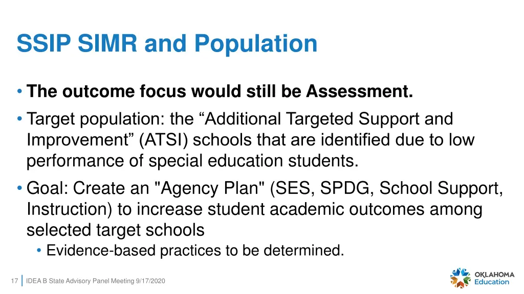 ssip simr and population