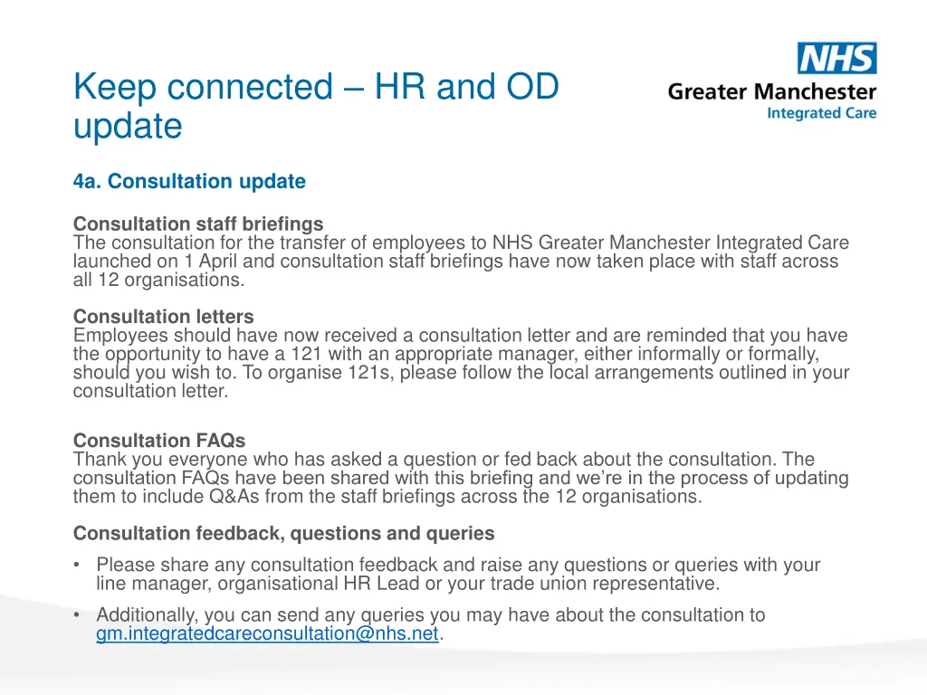 keep connected hr and od update