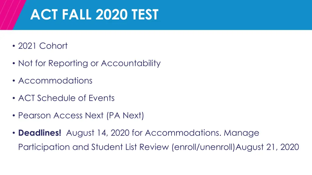 act fall 2020 test