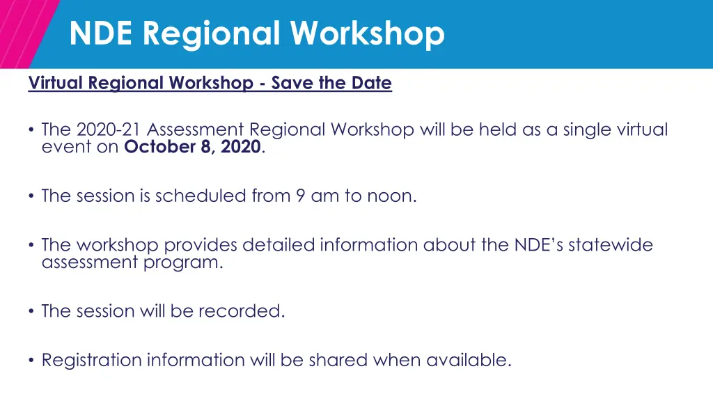 nde regional workshop