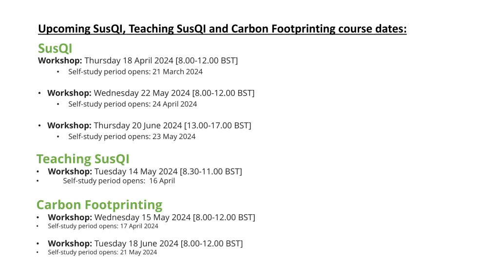 upcoming susqi teaching susqi and carbon