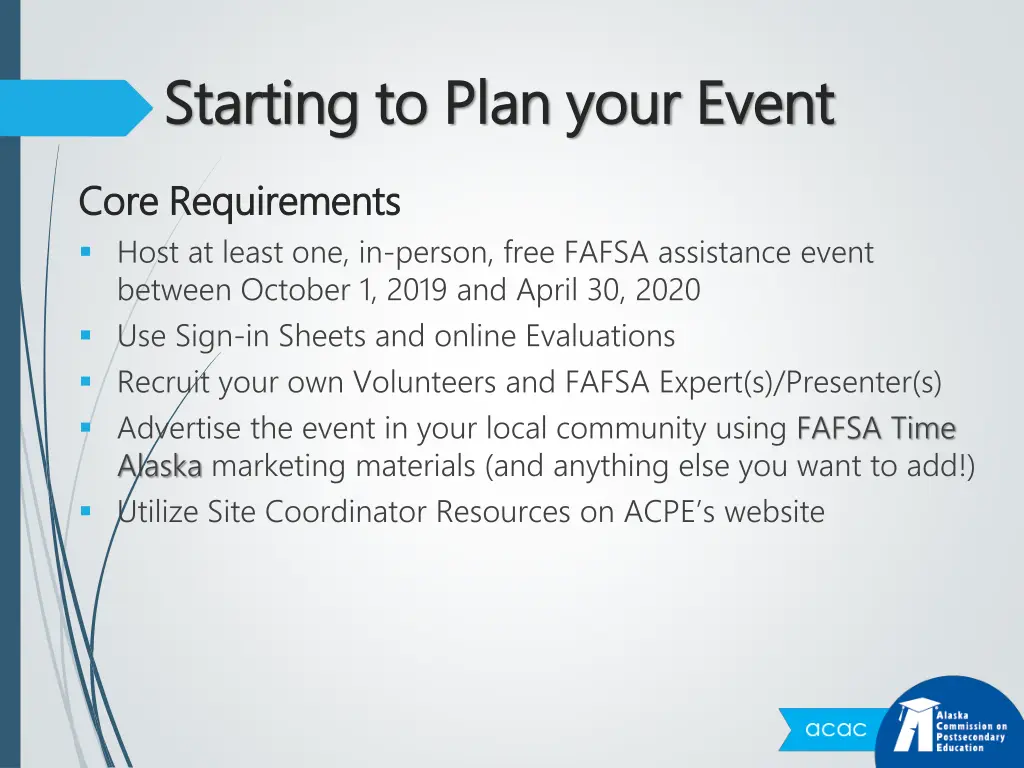 starting to plan your event starting to plan your