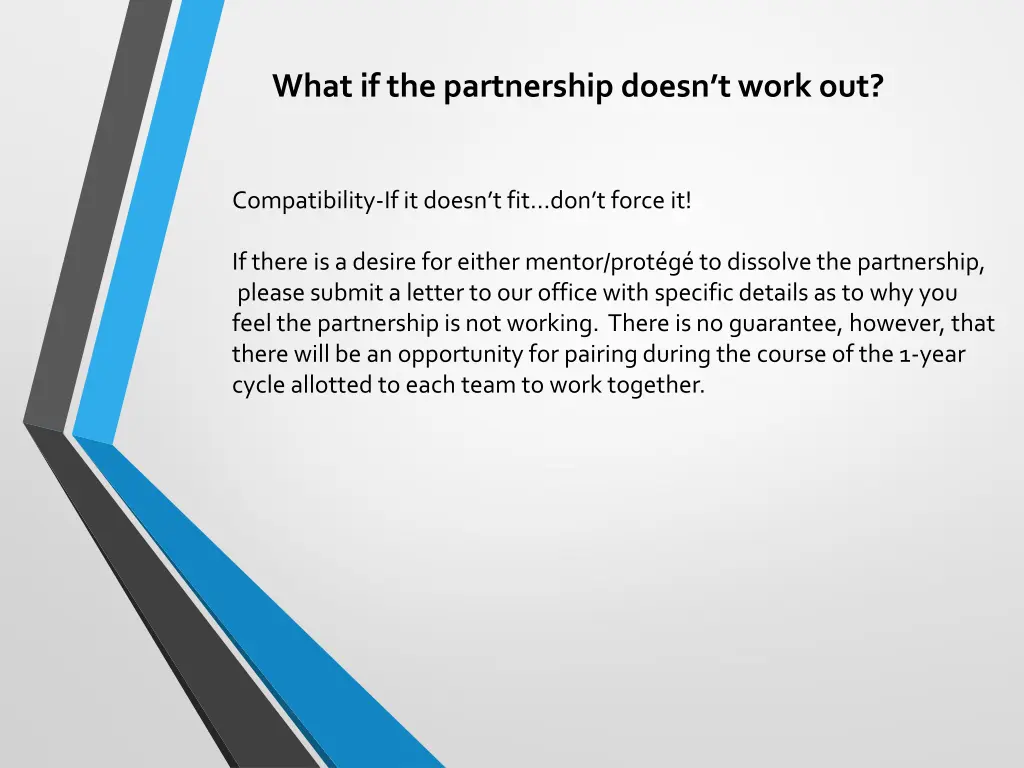 what if the partnership doesn t work out