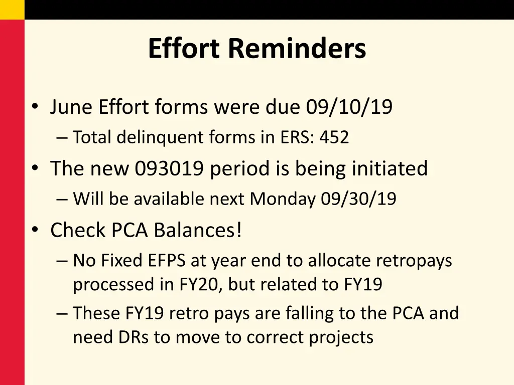 effort reminders