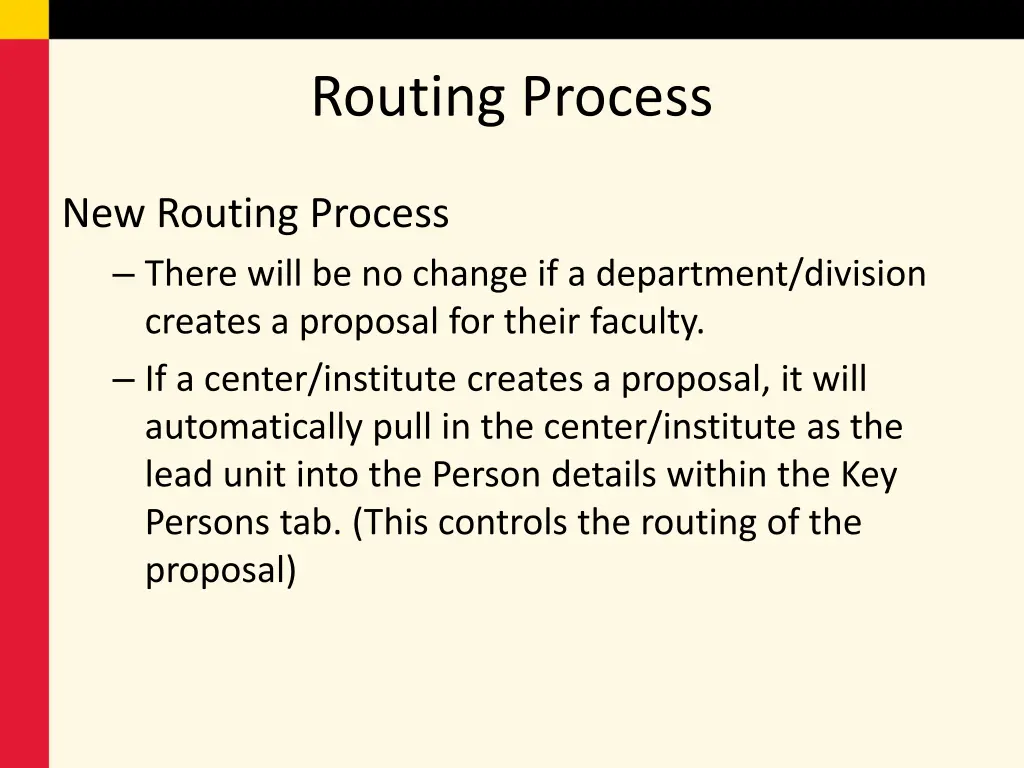 routing process