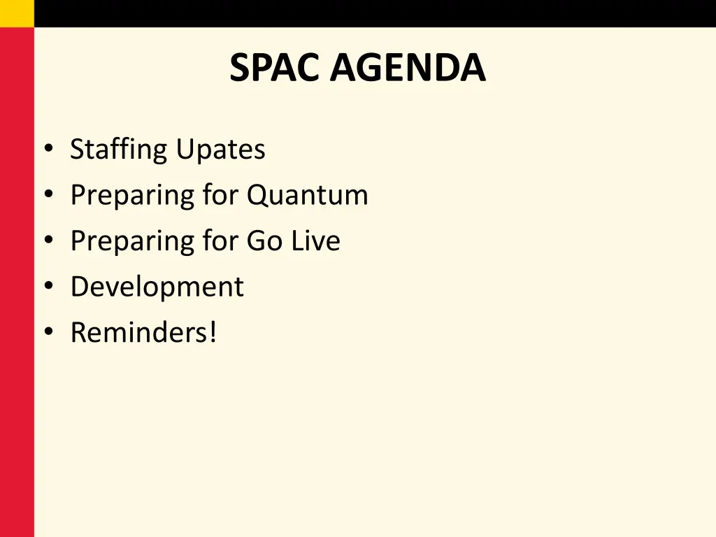 spac agenda