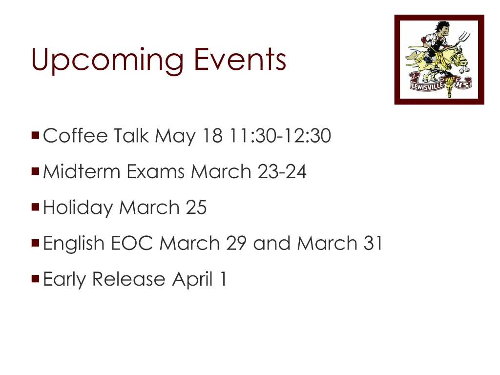 upcoming events