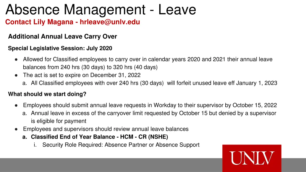 absence management leave contact lily magana