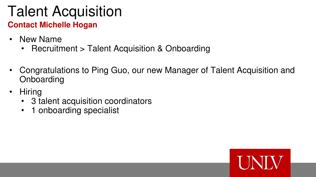 talent acquisition c ontact michelle hogan