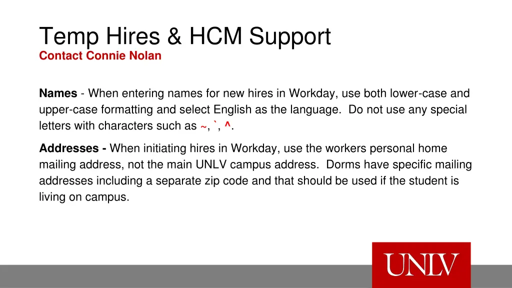 temp hires hcm support contact connie nolan