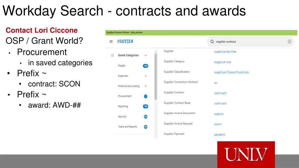 workday search contracts and awards