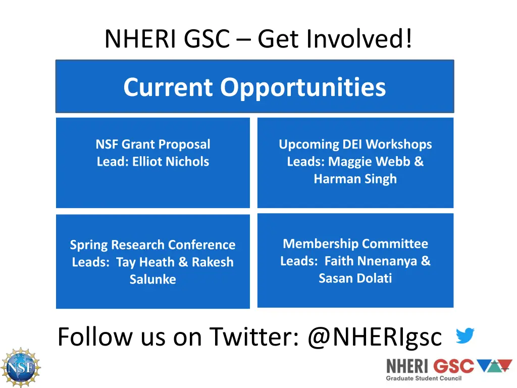 nheri gsc get involved