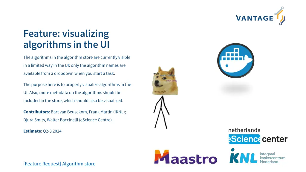 feature visualizing algorithms in the ui