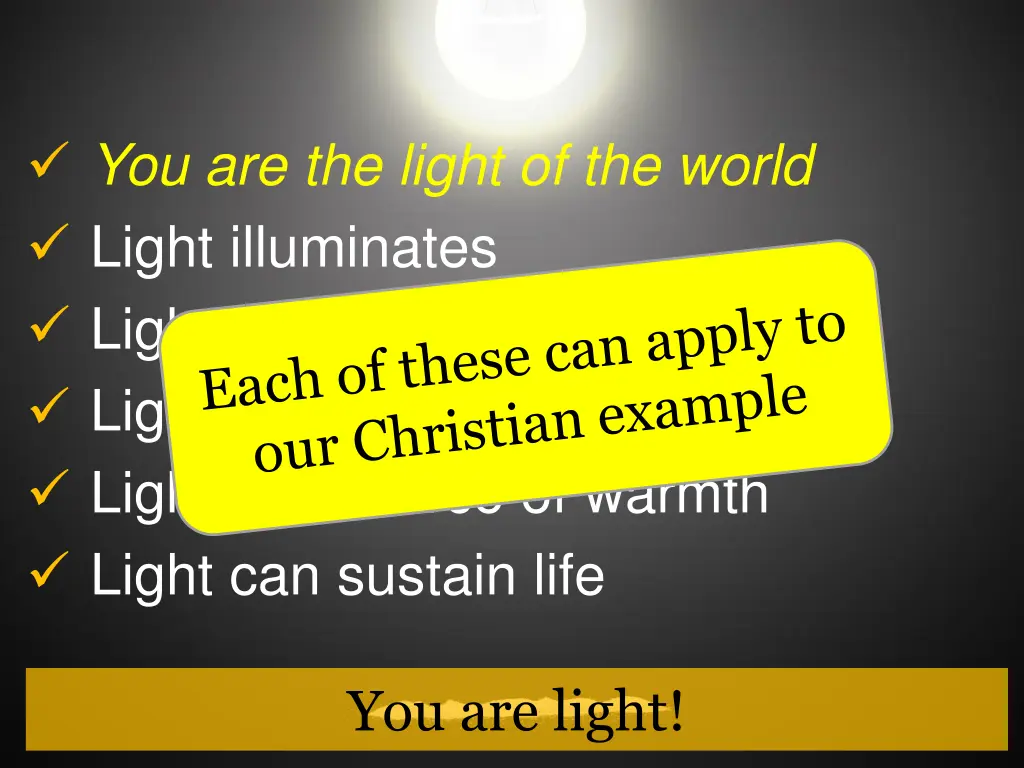 you are the light of the world light illuminates