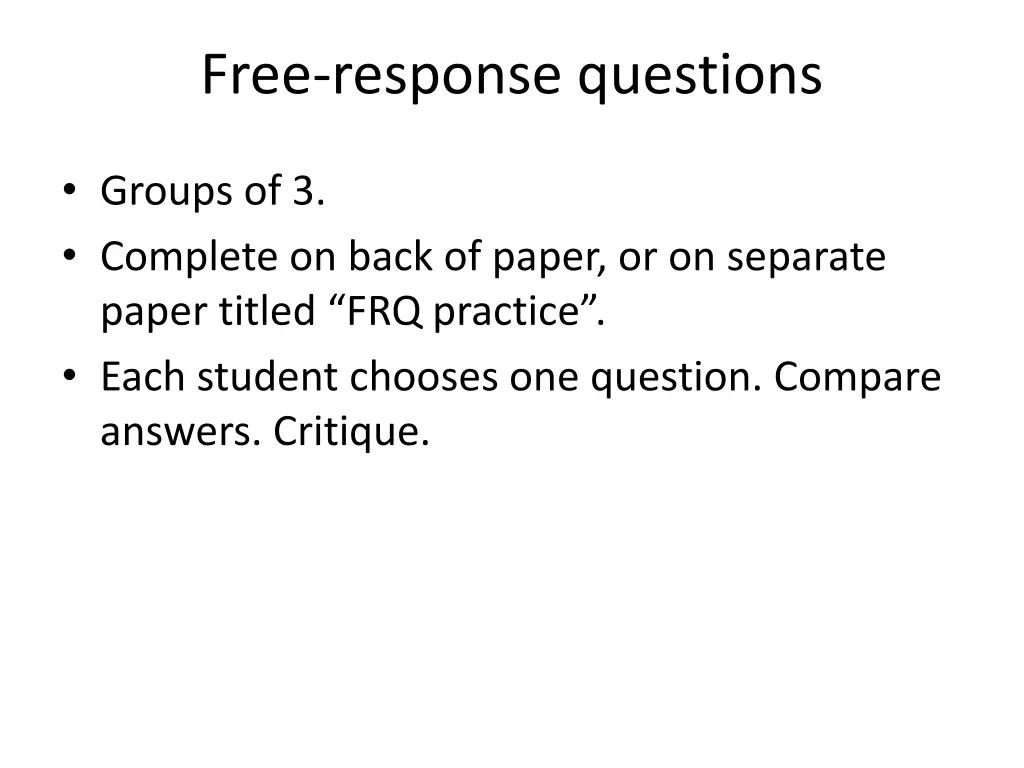 free response questions