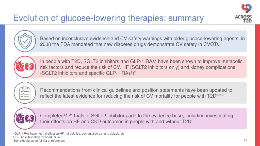 evolution of glucose lowering therapies summary