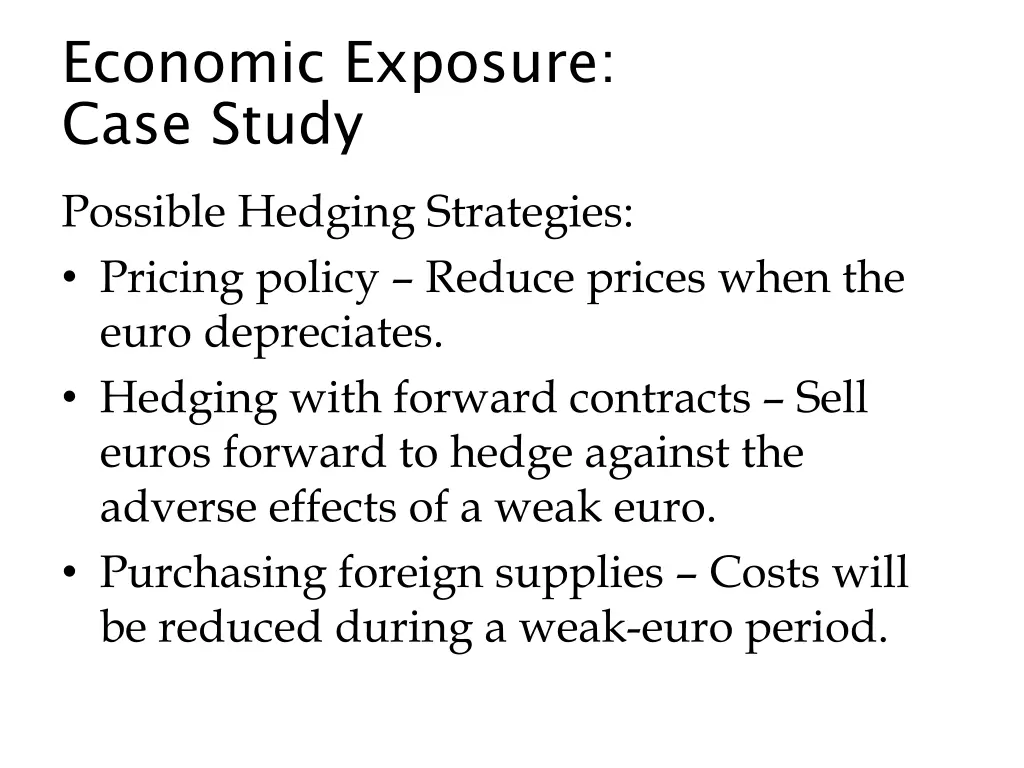 economic exposure case study 1