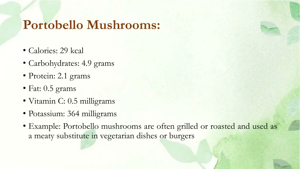 portobello mushrooms