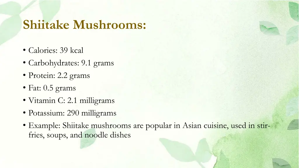 shiitake mushrooms