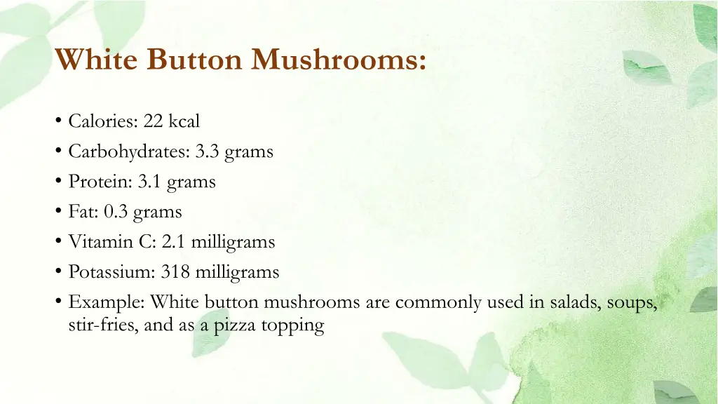 white button mushrooms