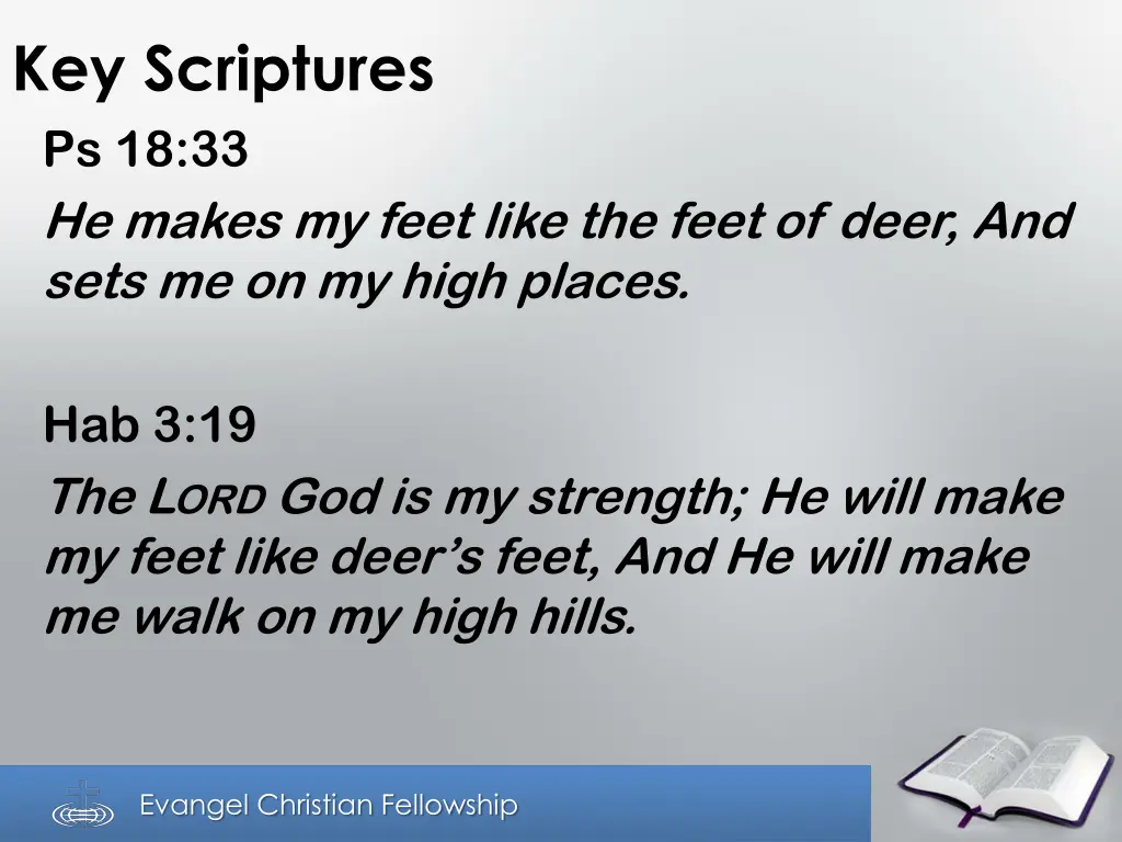 key scriptures ps 18 33 he makes my feet like