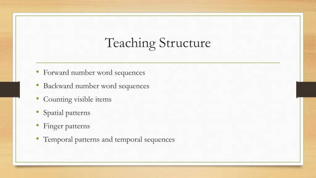 teaching structure