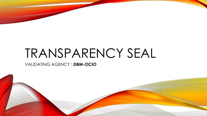 transparency seal validating agency dbm ocio