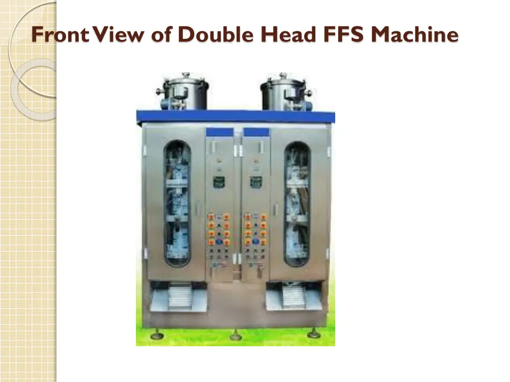 front view of double head ffs machine