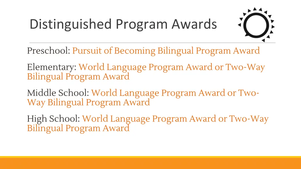 distinguished program awards