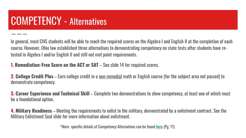 competency alternatives