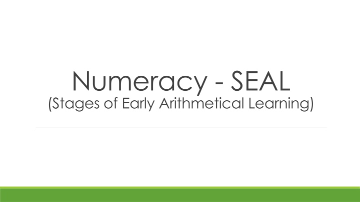 numeracy seal stages of early arithmetical