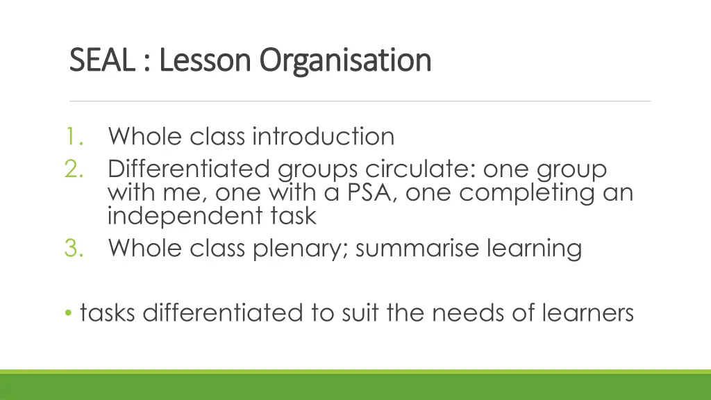 seal lesson organisation seal lesson organisation