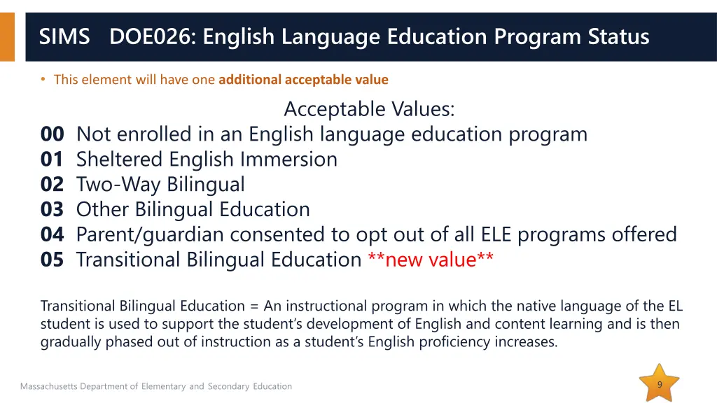 sims doe026 english language education program